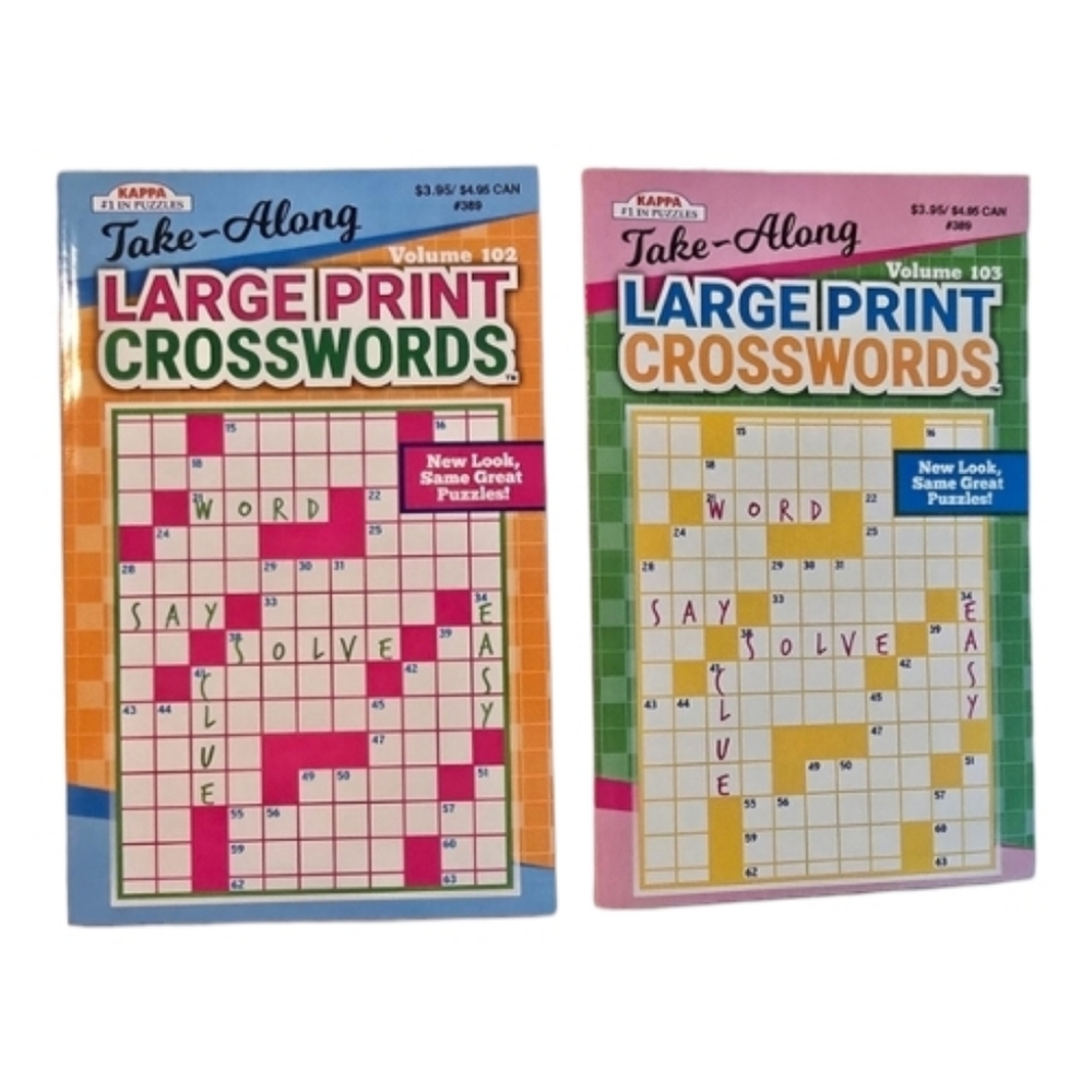 Kappa Large Print Crosswords - Volume 102 & 103